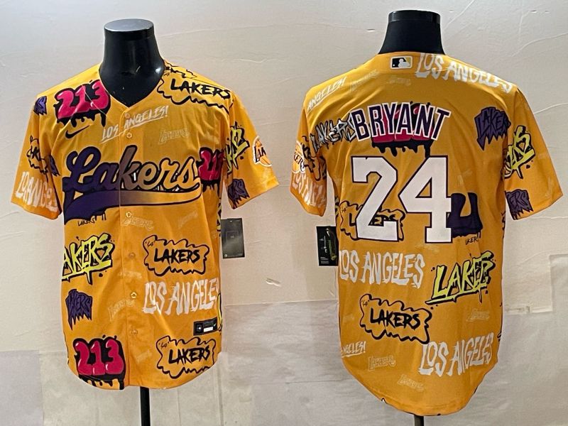 Men Los Angeles Lakers Nike 24 Bryant yellow NBA 2025 Jersey style 01